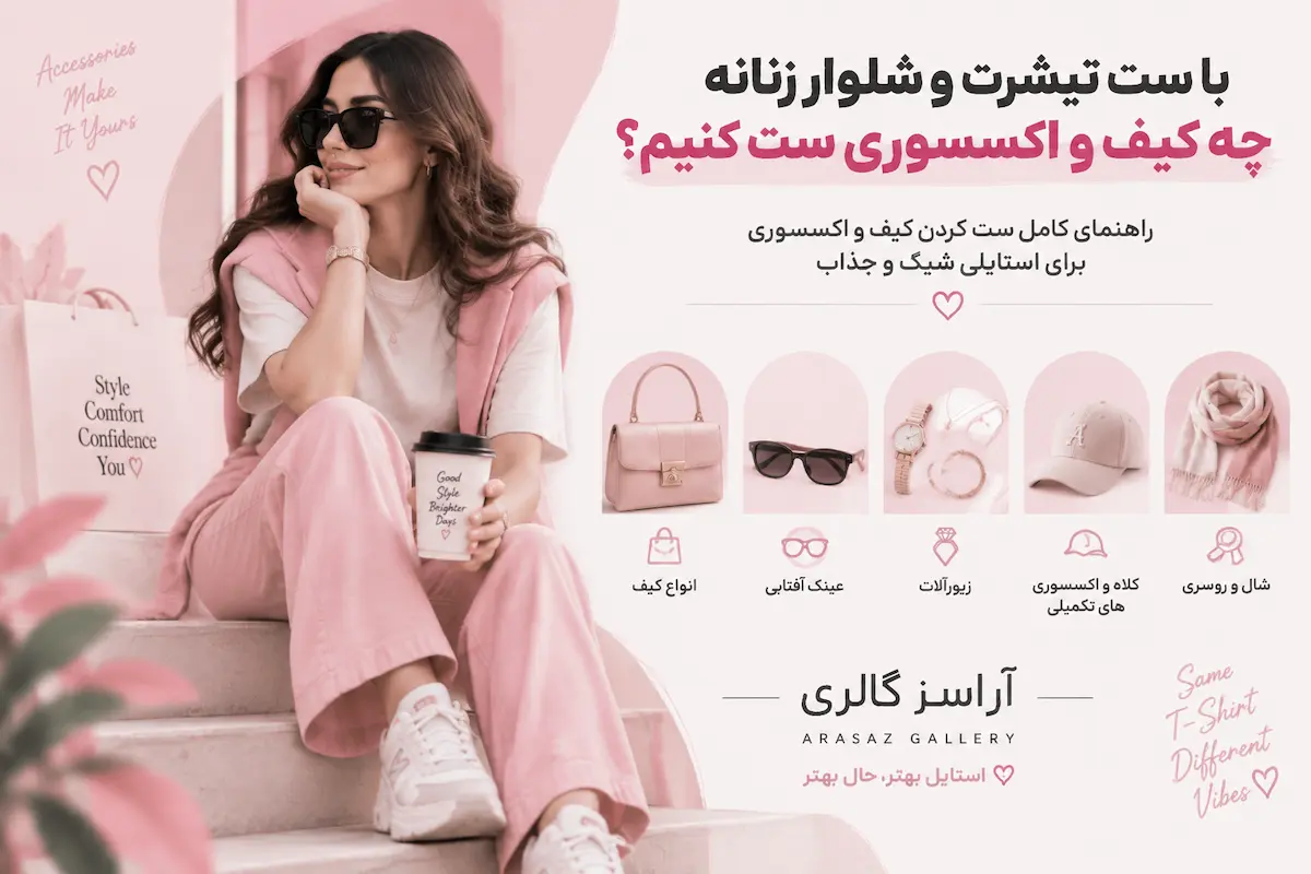 با ست تیشرت و شلوار زنانه چه کیف و اکسسوری ست کنیم؟